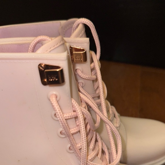 Michael Kors Pink Combat Boots with Textured Finish - Picture 5 of 6